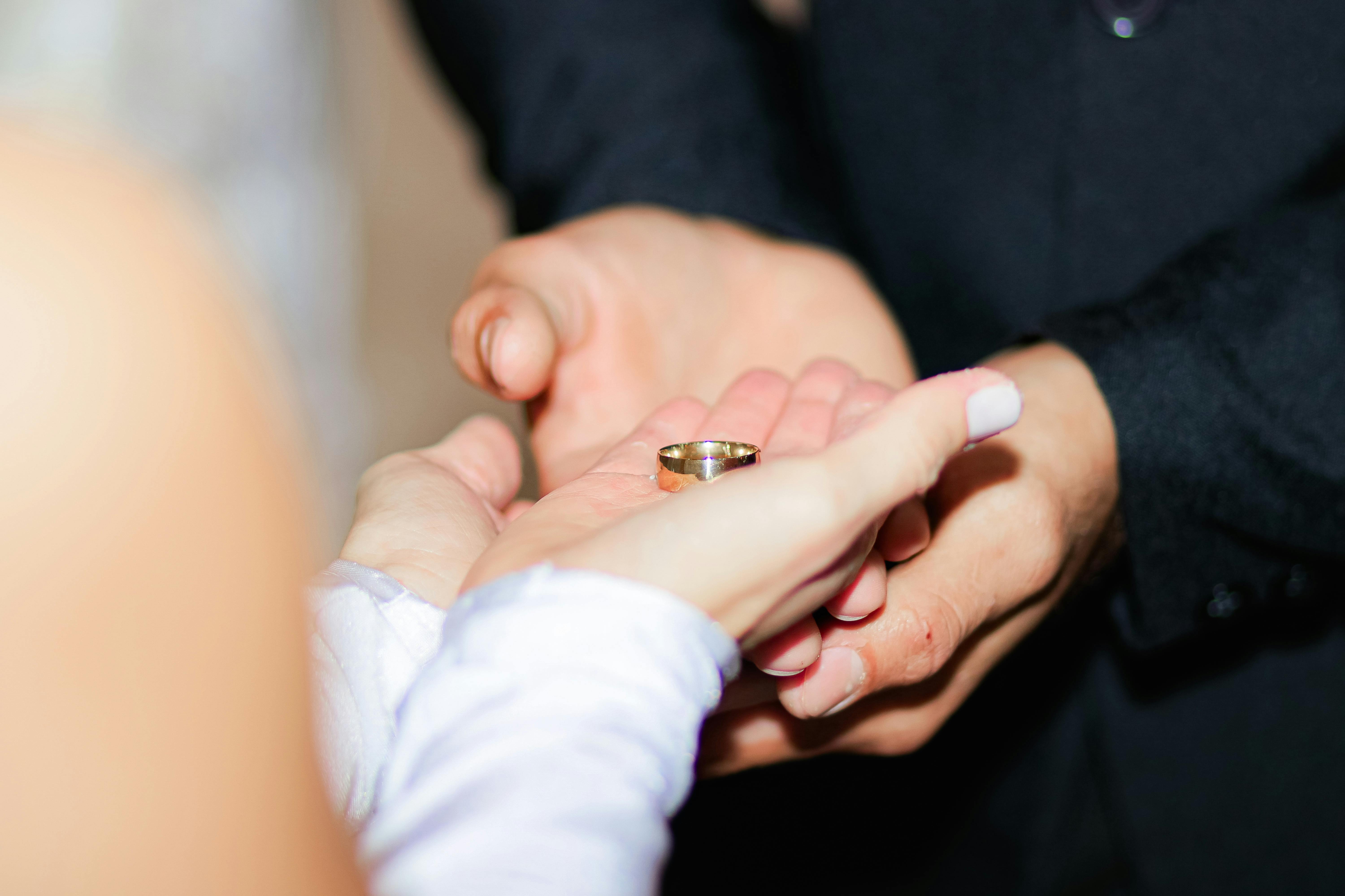 young couple bride and groom in a white short dress